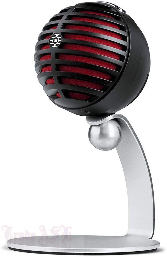 Shure MV5-B-DIG, Цифровой USB микрофон для записи, Цвет:  черный с красным